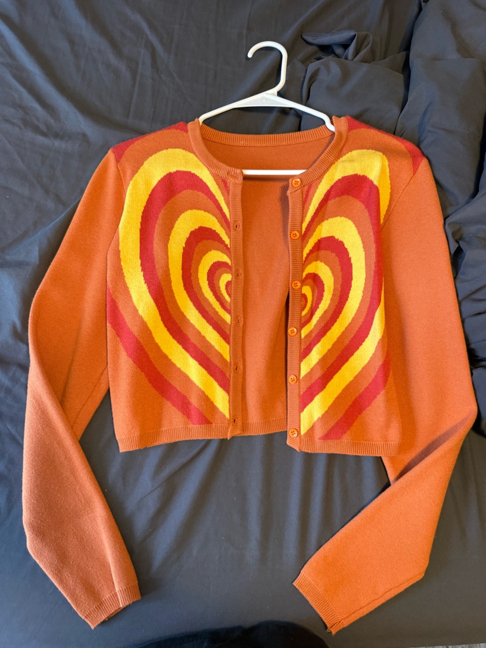 Orange heart sweater